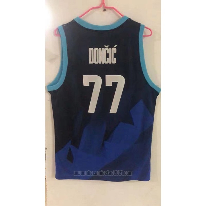 Camiseta Slovenia Luka Doncic #77 Tokyo 2021 Azul2